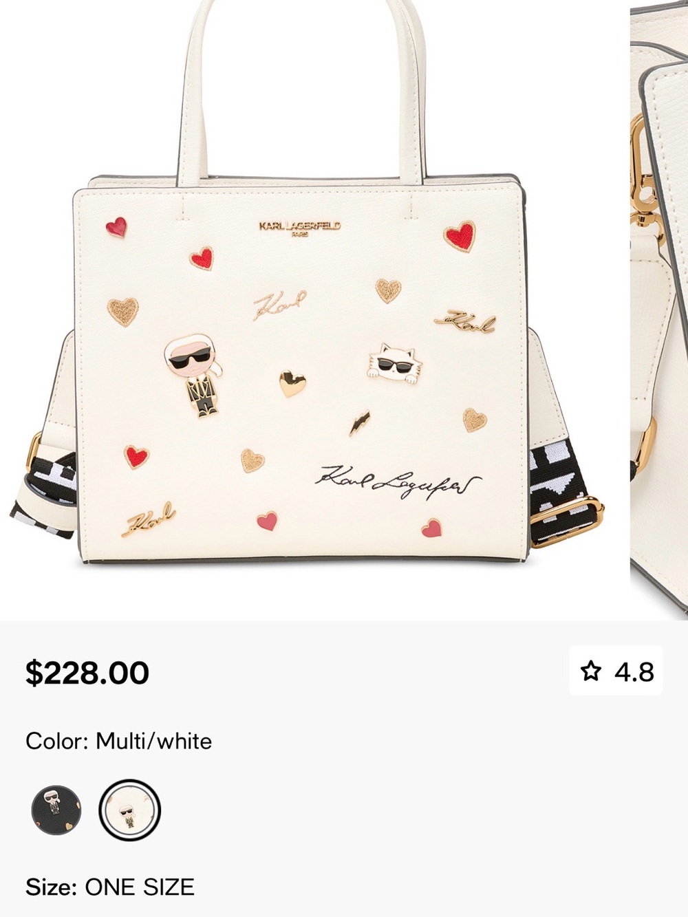 🔥 KARL LAGERFELD Paris Tote with Guitar Strap or shoulder strap carry. Beautiful - Picture 9 of 9